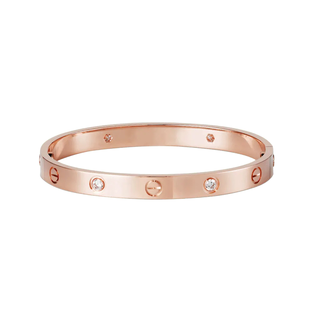 Kadir-Love Amour Bracelet with 4 CZ, Rose Gold