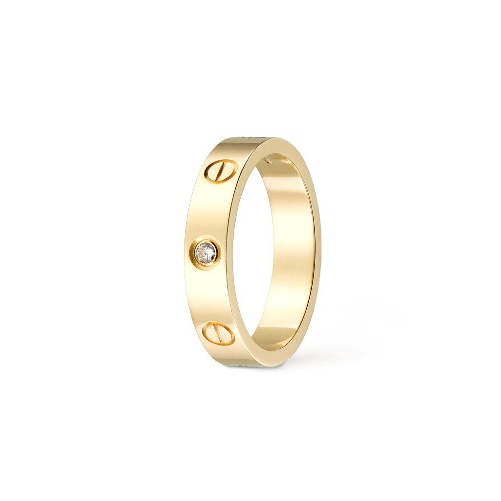 KADIR-LOVE RING, 1 DIAMONDS YELLOW GOLD, DIAMOND
