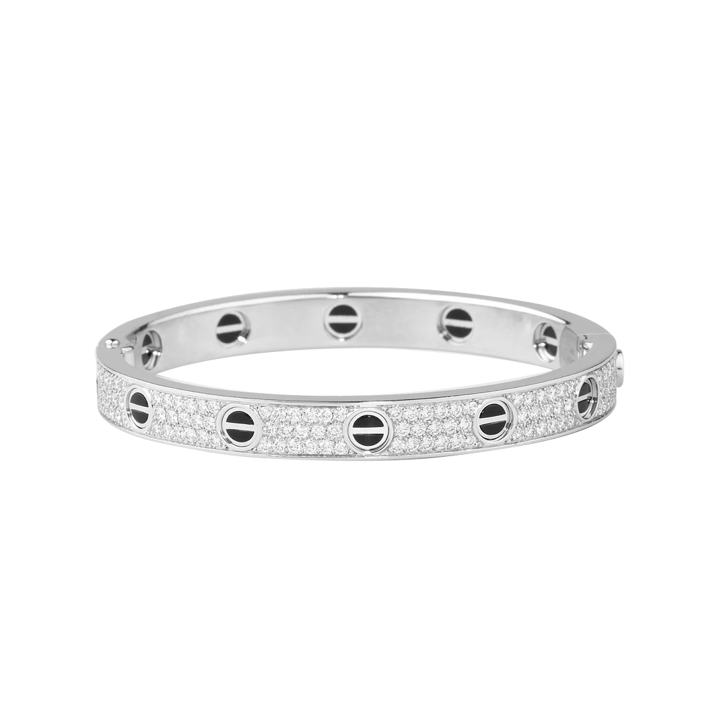 KADIR-LOVE BRACELET Amour Pavé Bracelet, White Gold, Ceramic