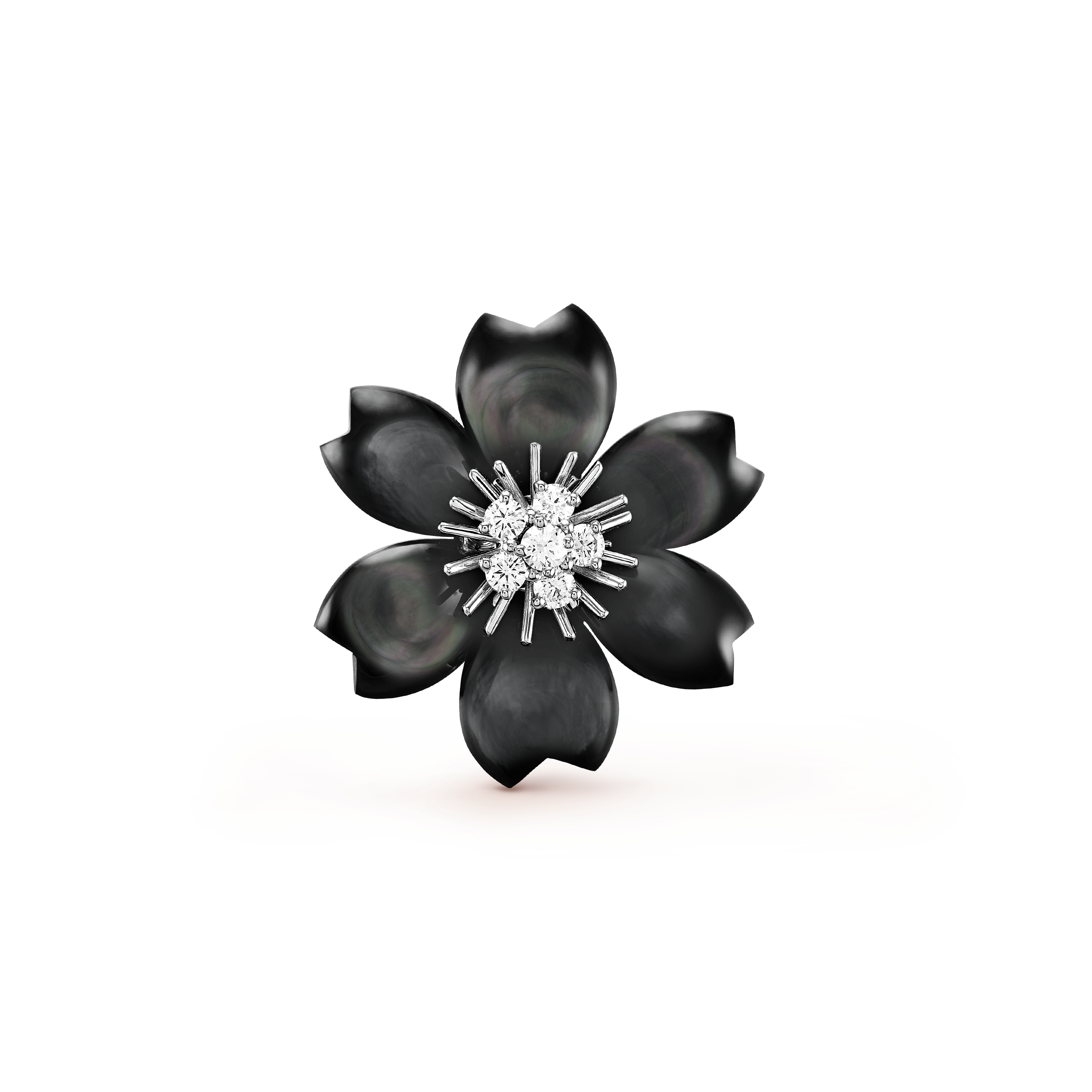 Rose de Noël clip pendant, small model white gold