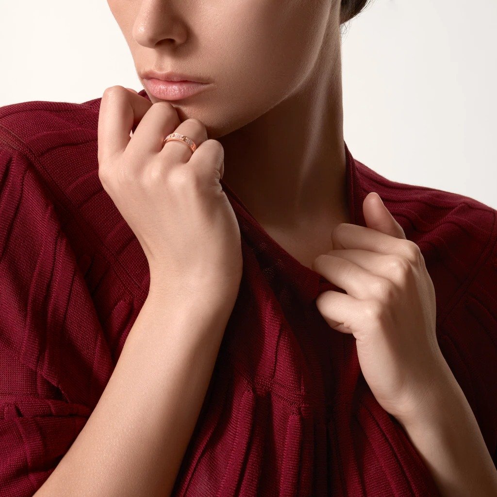 KADIR-LOVE WEDDING BAND, DIAMOND-PAVED ROSE GOLD, DIAMONDS