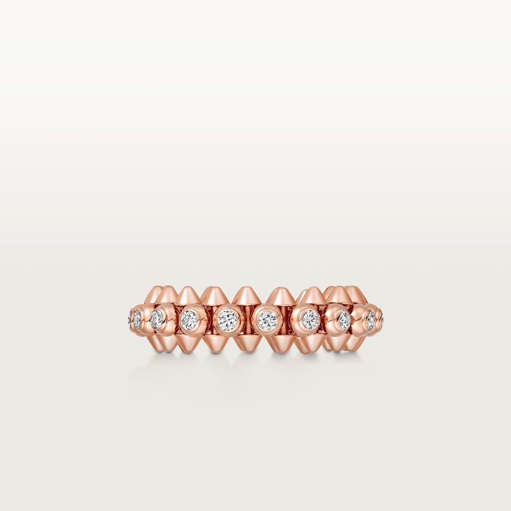 Caty-GENTLE BULLET HEAD RING ROSE GOLD DIAMONDS
