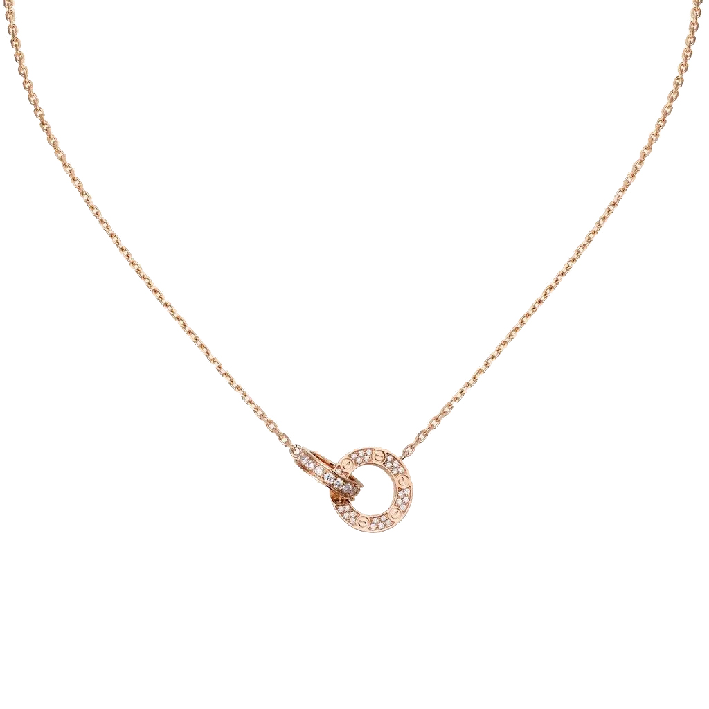 KADIR-LOVE NECKLACE ROSE GOLD, DIAMONDS