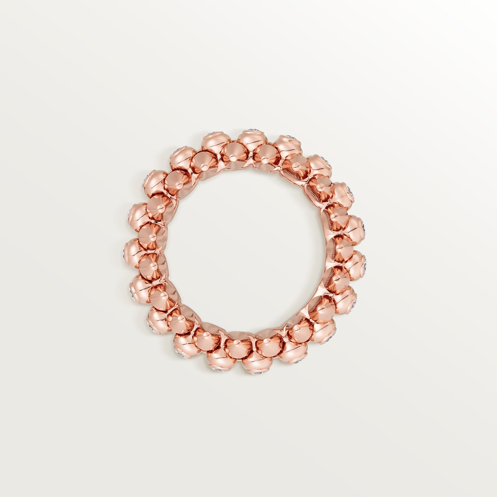 Caty-GENTLE BULLET HEAD RING ROSE GOLD DIAMONDS