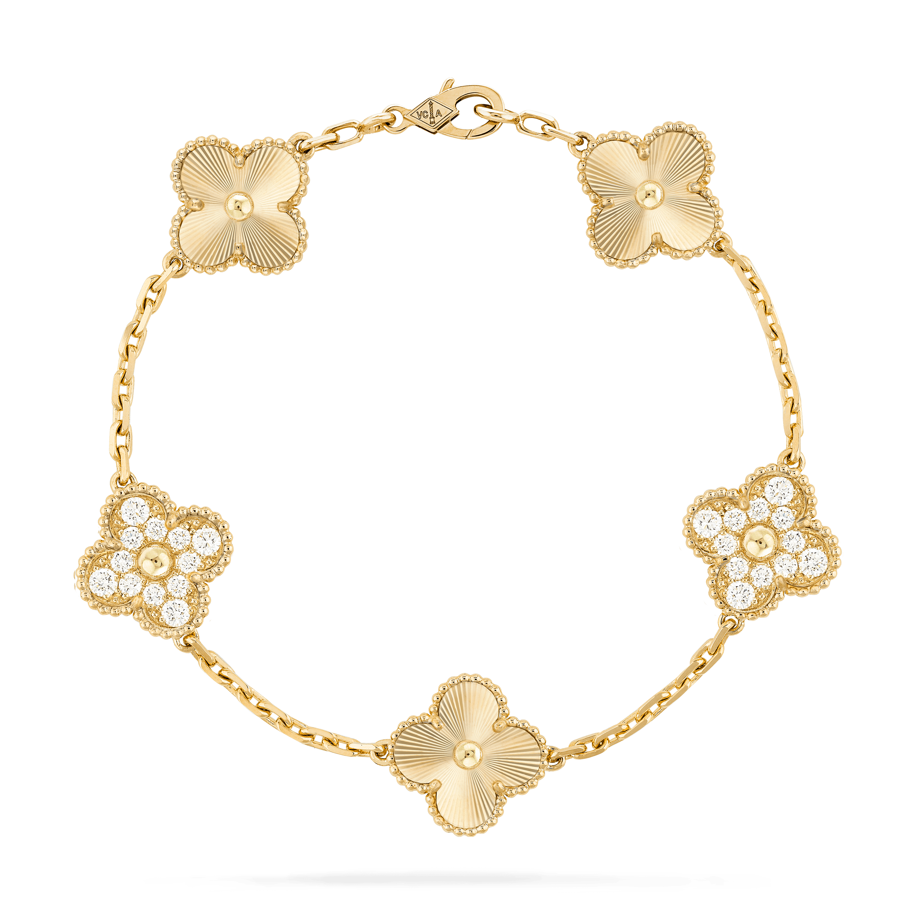 Van Cleef&Arpels alhambra 18K yellow gold necklace, Diamond