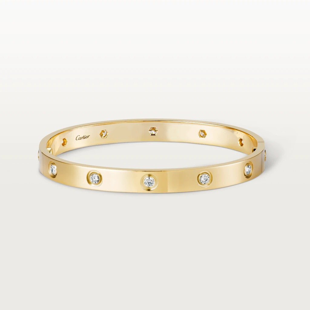 Kadir-LoveAmour Bracelet with 10 CZ, Yellow Gold