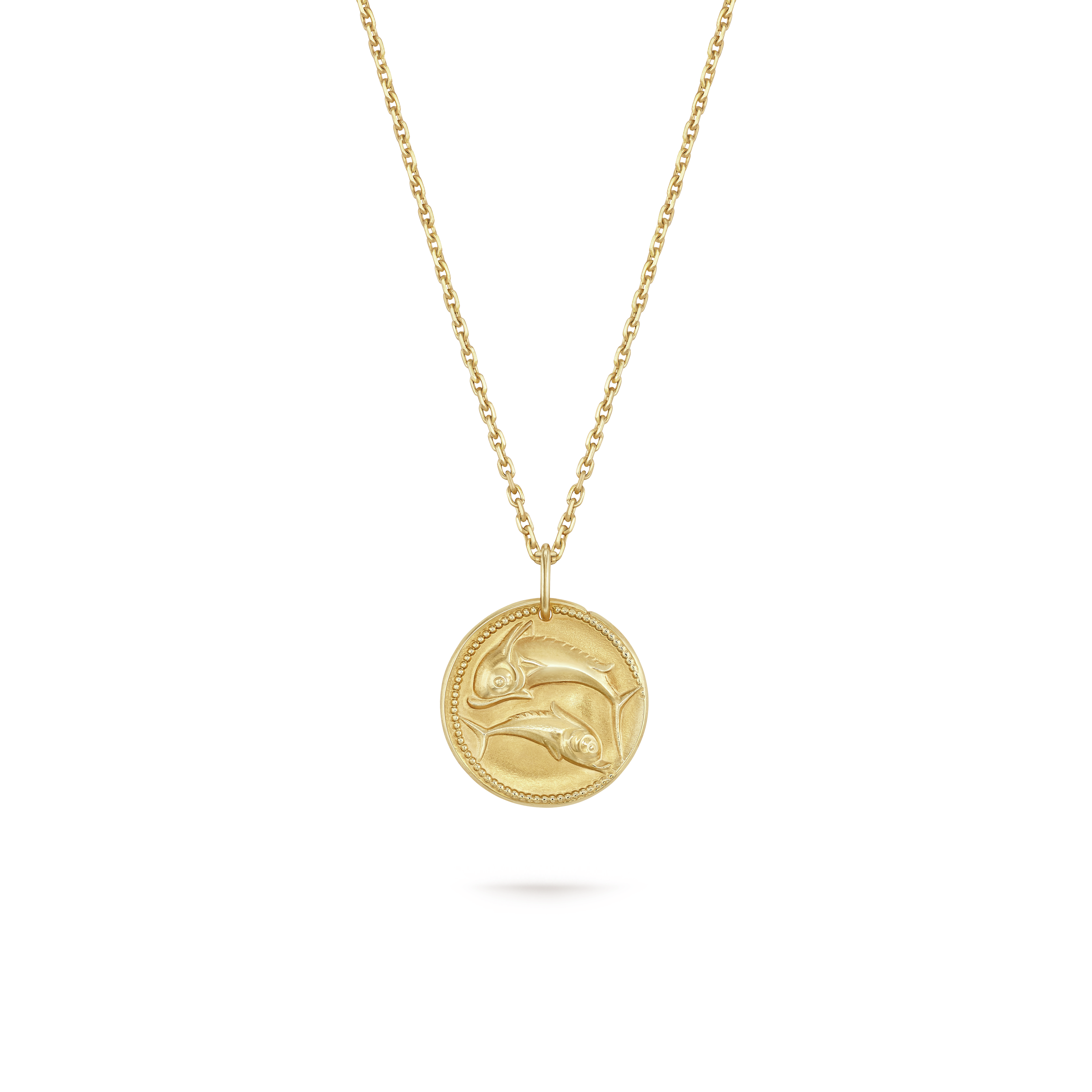 Zodiaque medal Piscium (Pisces)  yellow gold