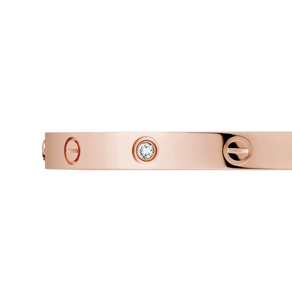 Kadir-Love Amour Bracelet with 4 CZ, Rose Gold