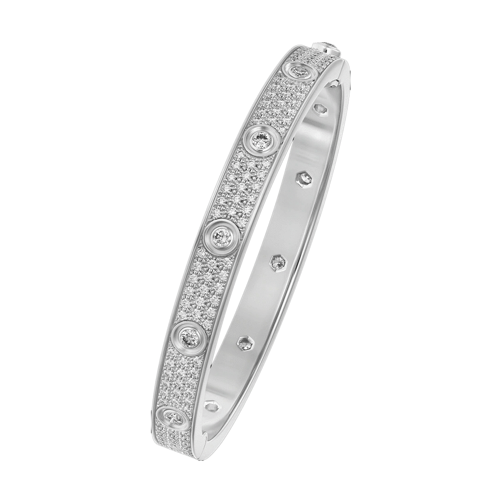 Kadir-Love Bracelet Amour Pavé Bracelet, White Gold