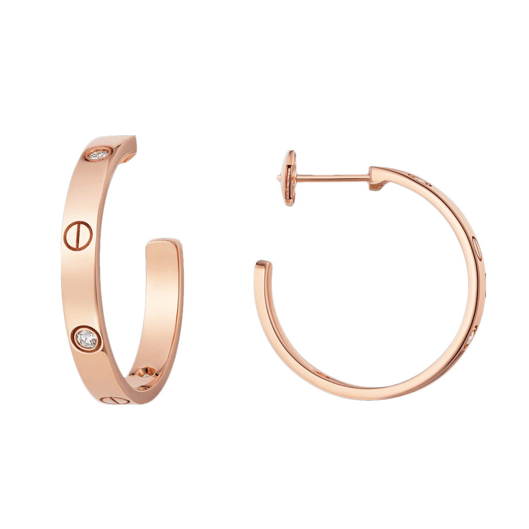 KADIR-LOVE EARRINGS  ROSE GOLD, DIAMOND