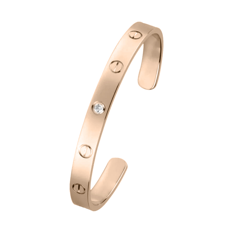 KADIR-LOVE BRACELET 1 DIAMOND ROSE GOLD, DIAMOND