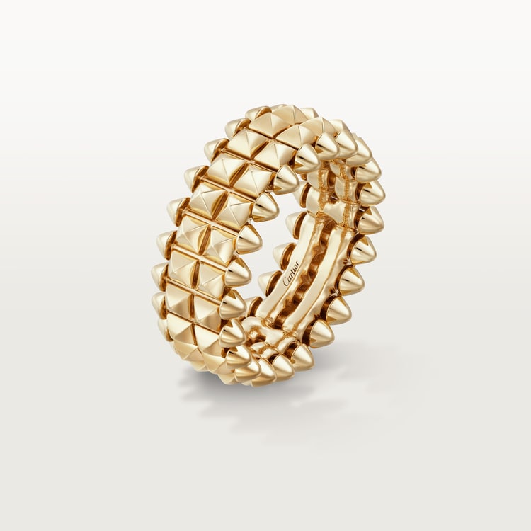 Carty Bullet Ring, Yellow gold, Double Row