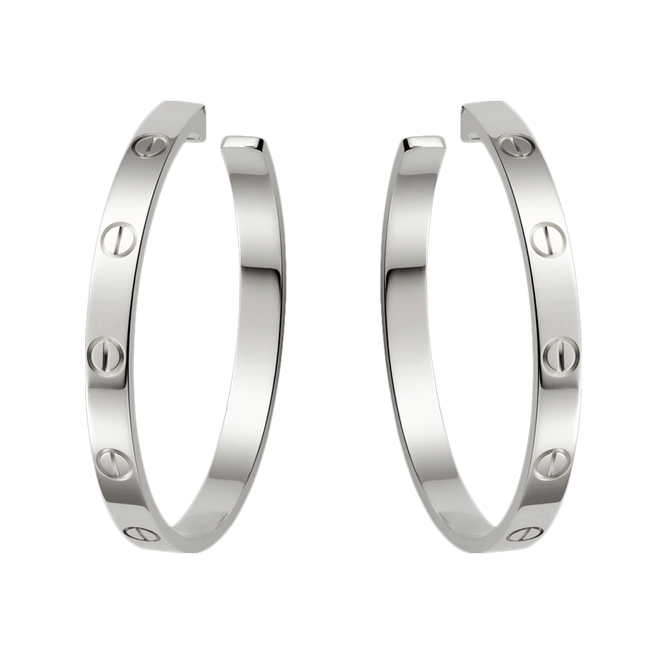 KADIR-LOVE EARRINGS WHITE GOLD big size