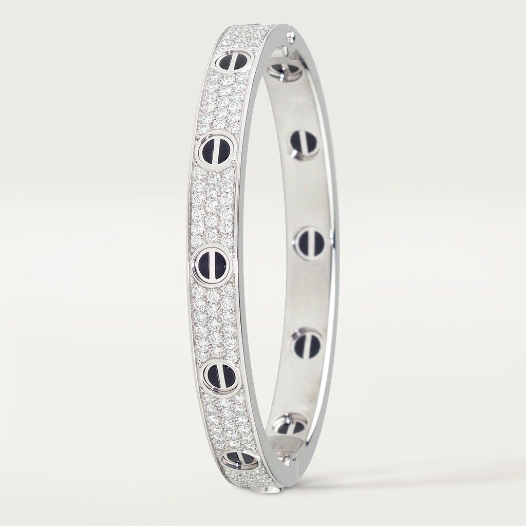 KADIR-LOVE BRACELET Amour Pavé Bracelet, White Gold, Ceramic