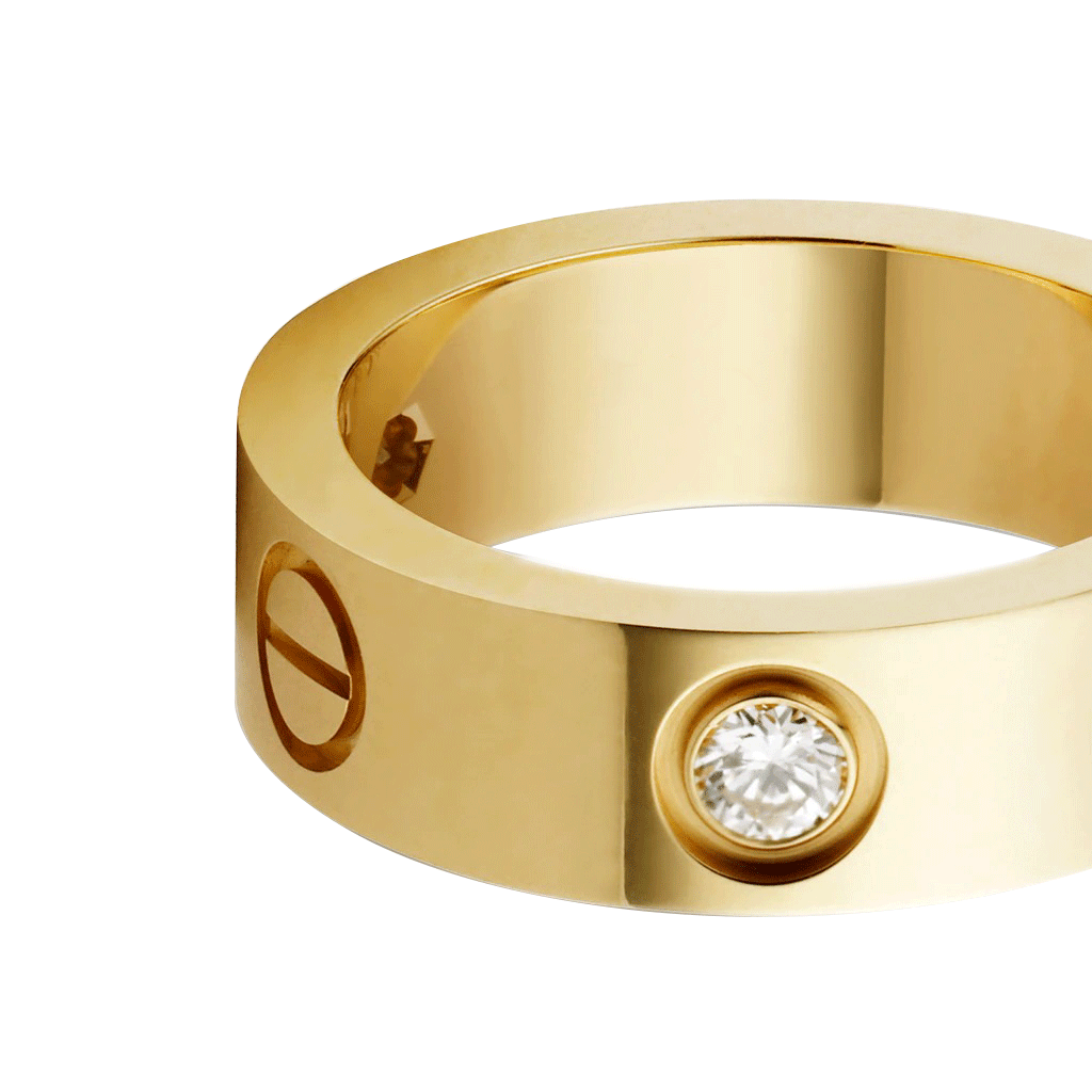 KADIR-LOVE RING 3 DIAMONDS YELLOW GOLD, DIAMONDS