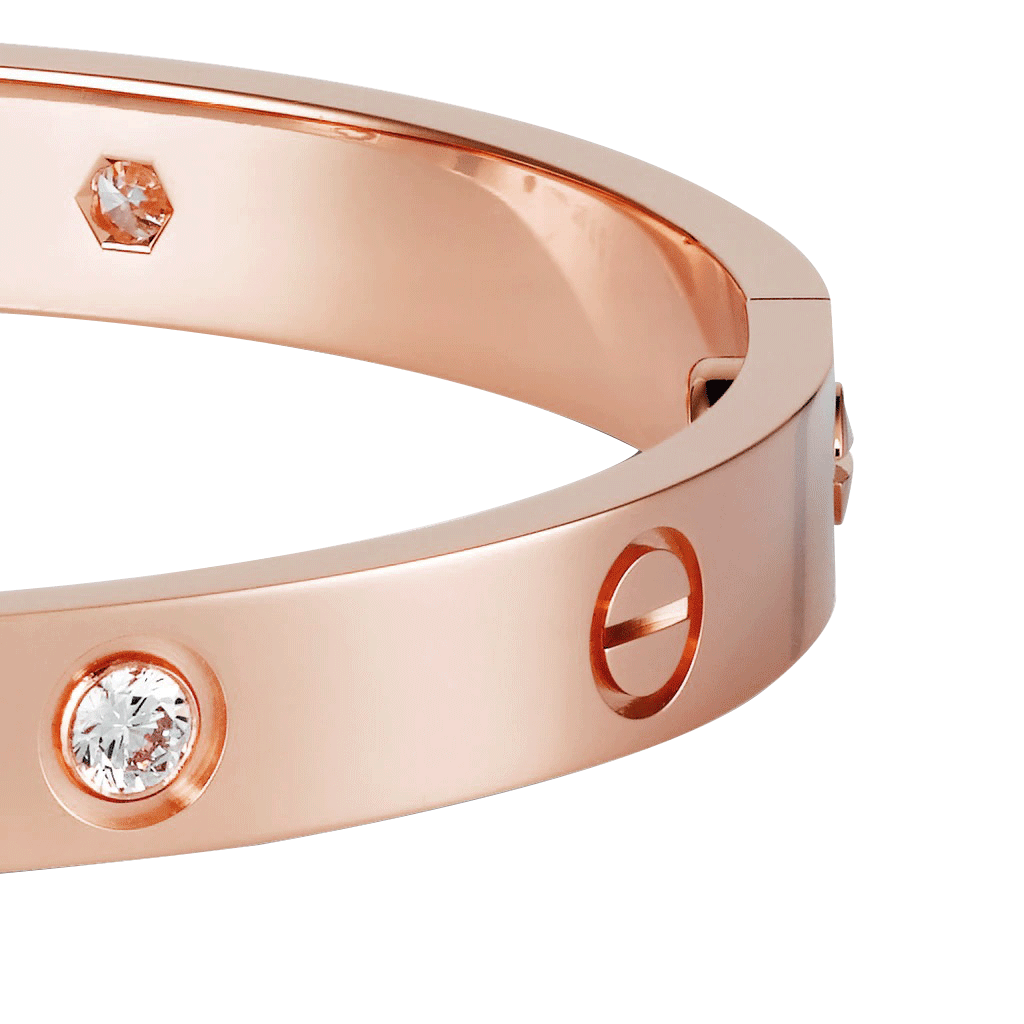 Kadir-Love Amour Bracelet with 4 CZ, Rose Gold