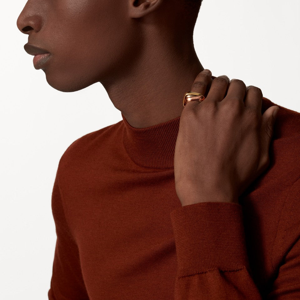 Carty Three Circles Pincushion White Gold&Rose Gold&Yellow Gold Ring Large Model