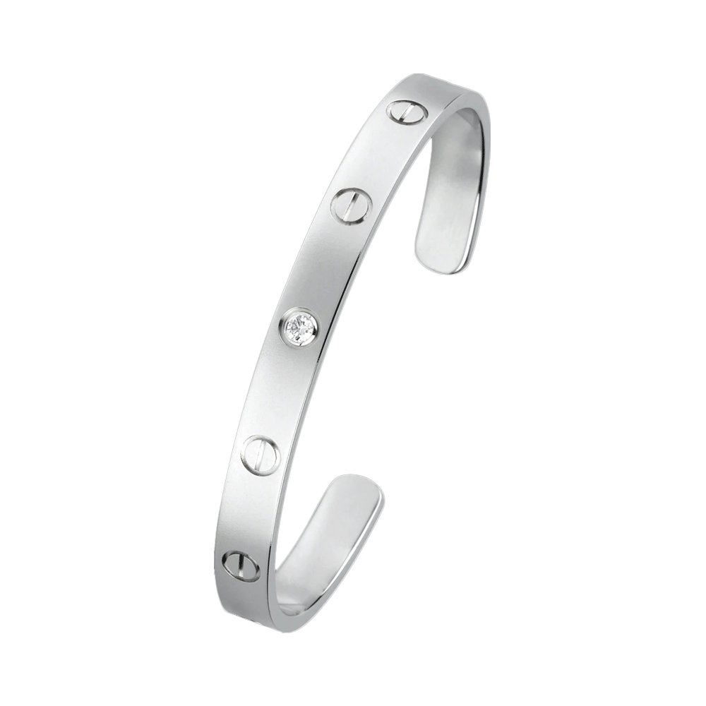 KADIR-LOVE BRACELET 1 DIAMOND WHITE GOLD, DIAMOND