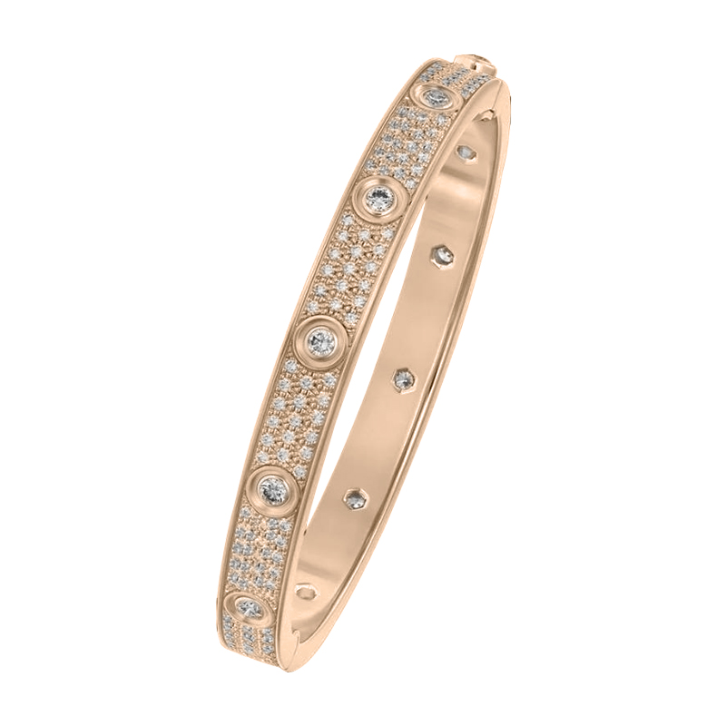 Kadir-Love Bracelet Amour Pavé Bracelet, Rose gold