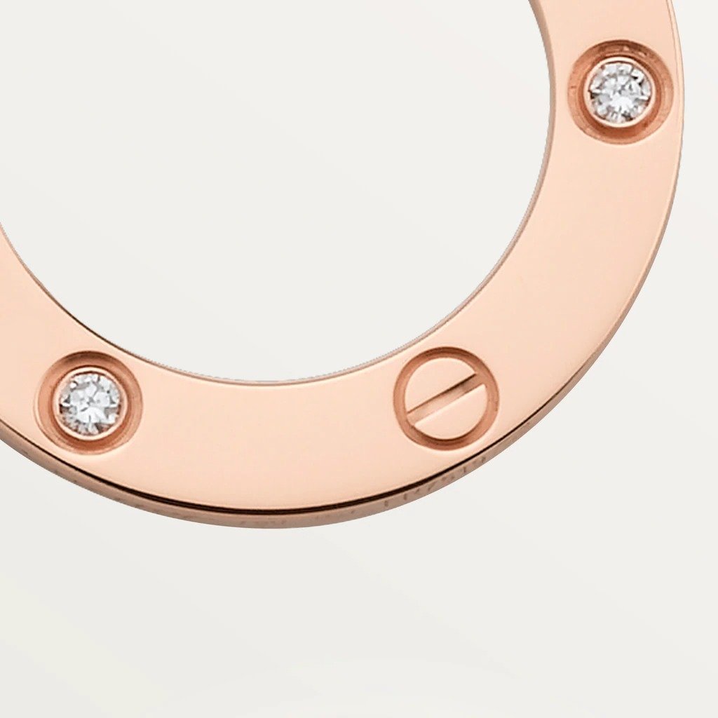 KADIR-LOVE NECKLACE 3 DIAMONDS ROSE GOLD, DIAMONDS