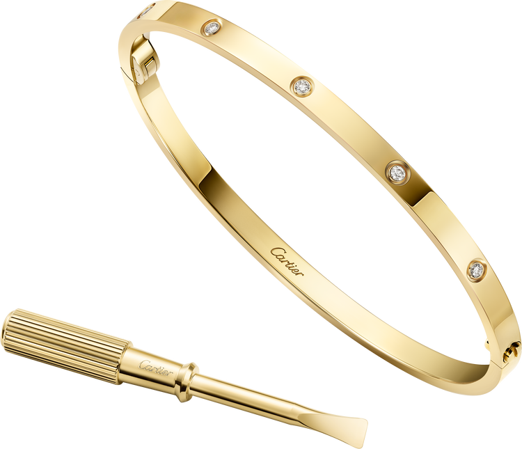 Carty Love Classic Model Yellow Gold Bracelet small model 10 Moissanite