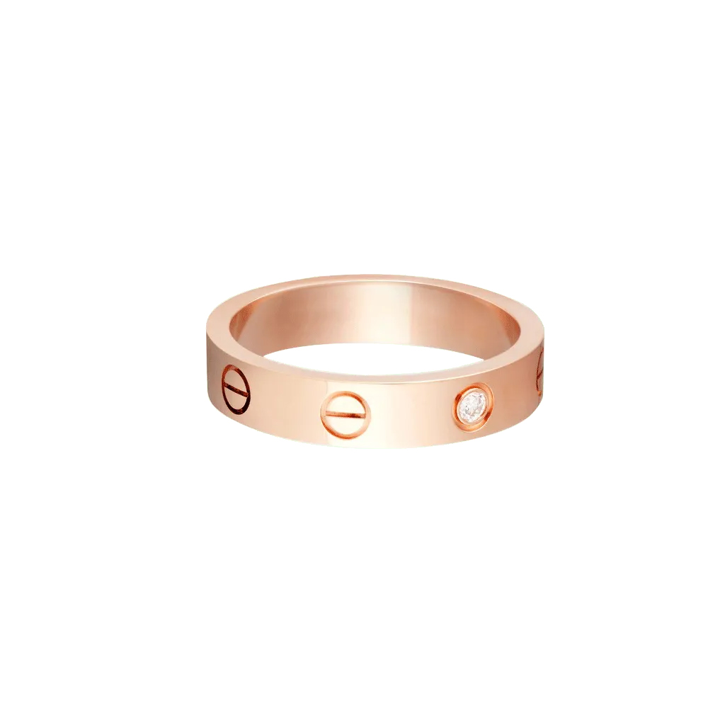KADIR-LOVE WEDDING BAND  1 DIAMOND ROSE GOLD, DIAMOND