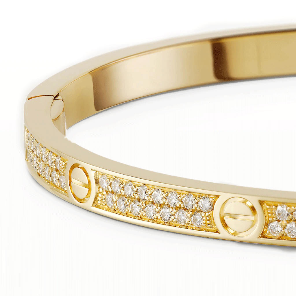 KADIR-LOVE BRACELET SMALL MODEL, PAVÉ YELLOW GOLD, DIAMONDS