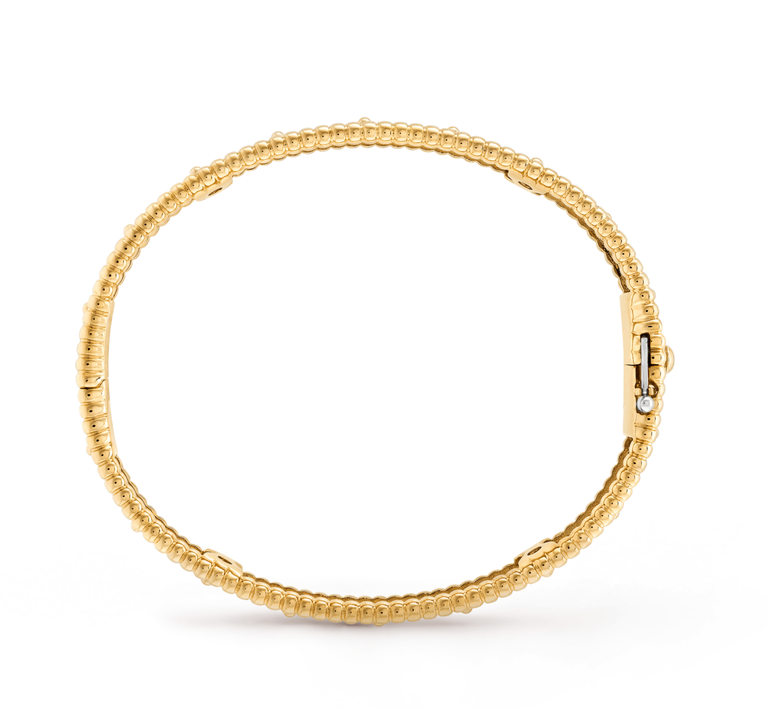 Perlée clovers bracelet, small model Yellow gold, Diamond