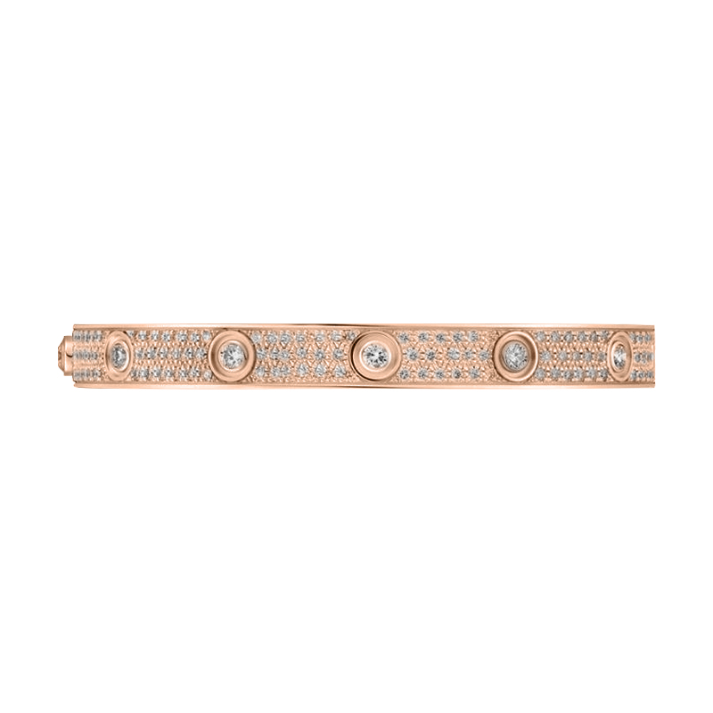 Kadir-Love Bracelet Amour Pavé Bracelet, Rose gold