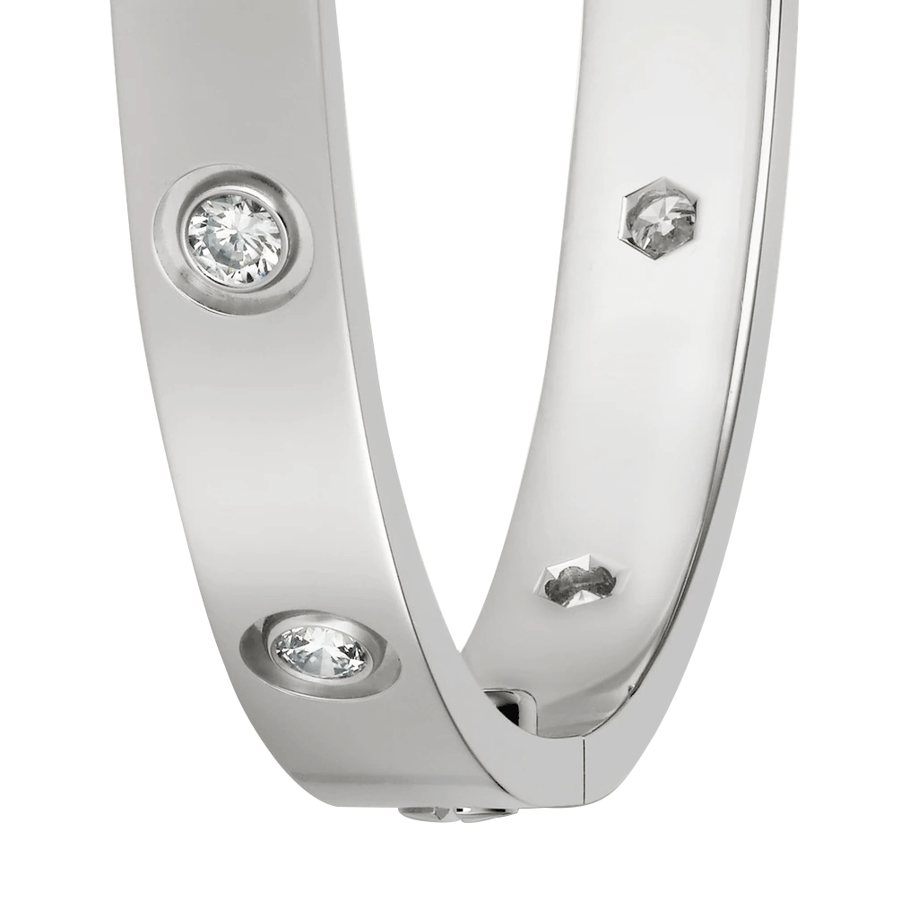 Kadir-LoveAmour Bracelet with 10 CZ, White Gold