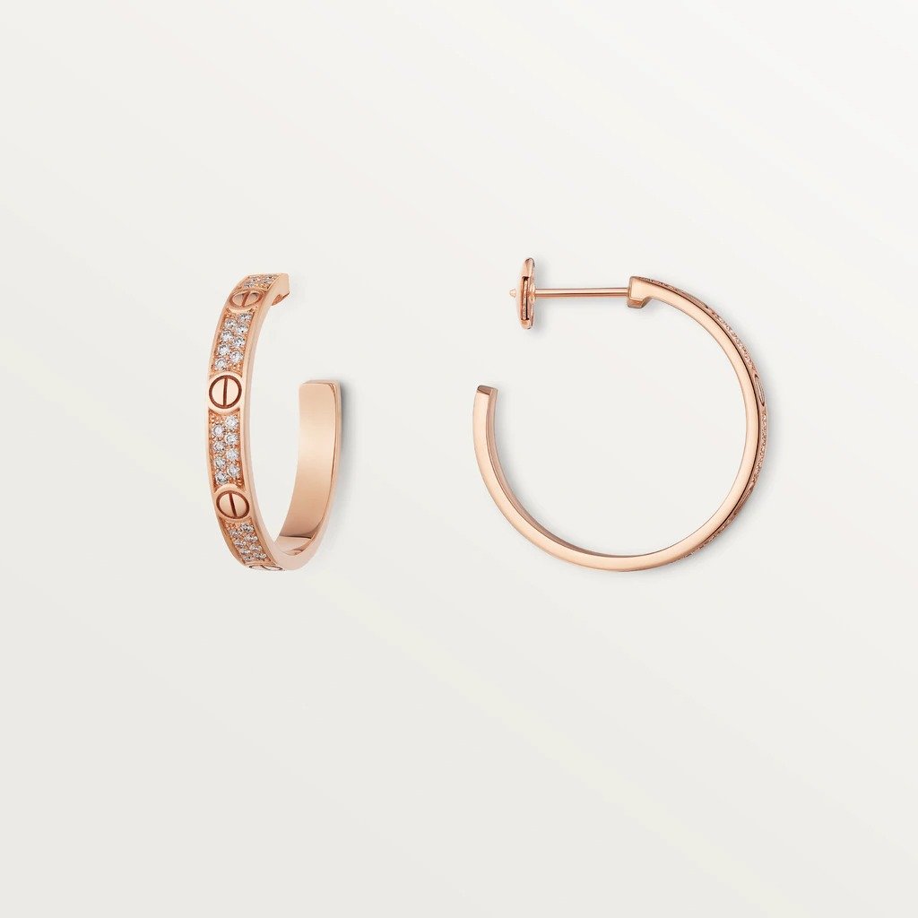 KADIR-LOVE EARRINGS ROSE GOLD, DIAMOND