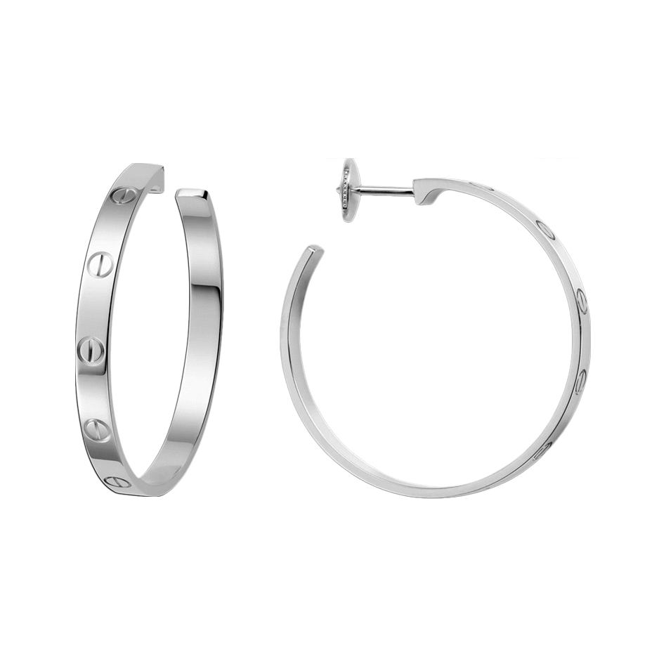 KADIR-LOVE EARRINGS WHITE GOLD big size