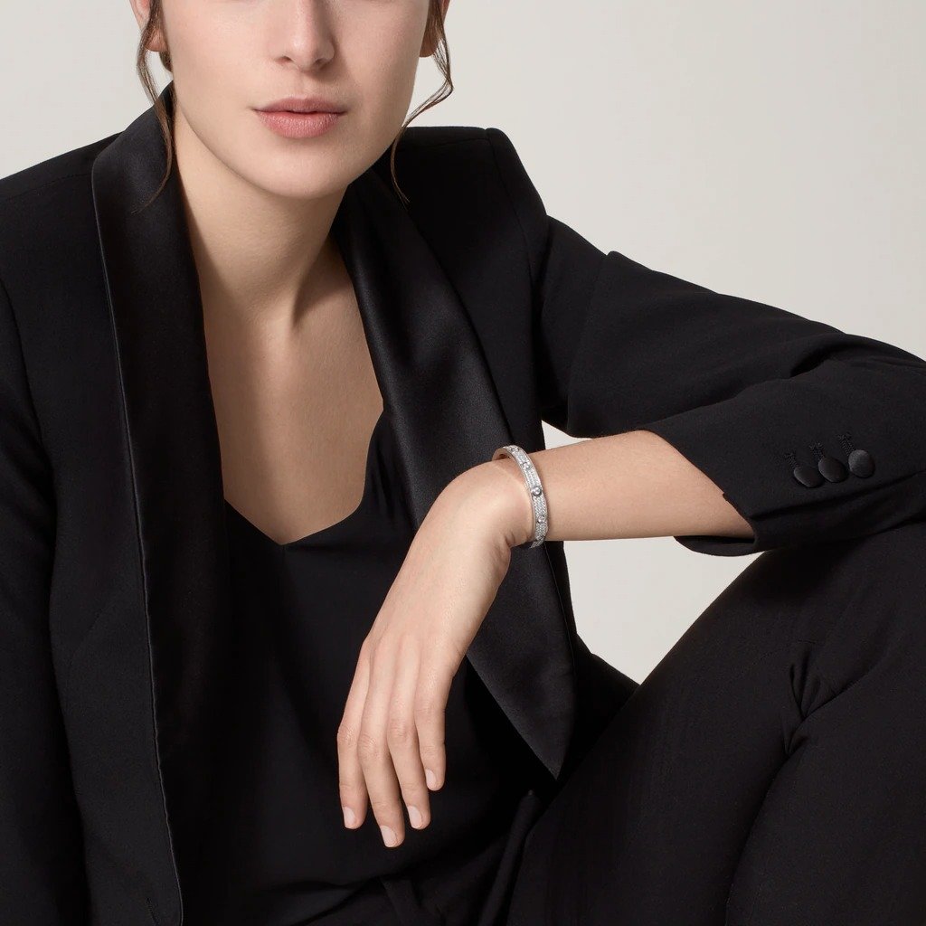 Kadir-Love Bracelet Amour Pavé Bracelet, White Gold