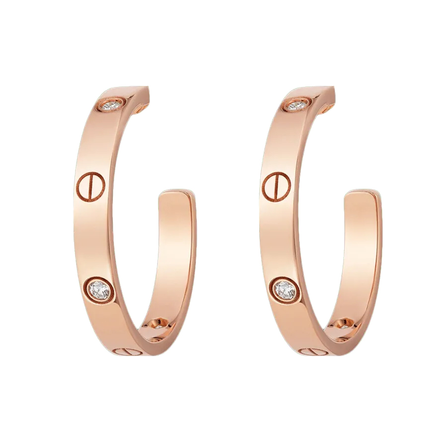 KADIR-LOVE EARRINGS  ROSE GOLD, DIAMOND