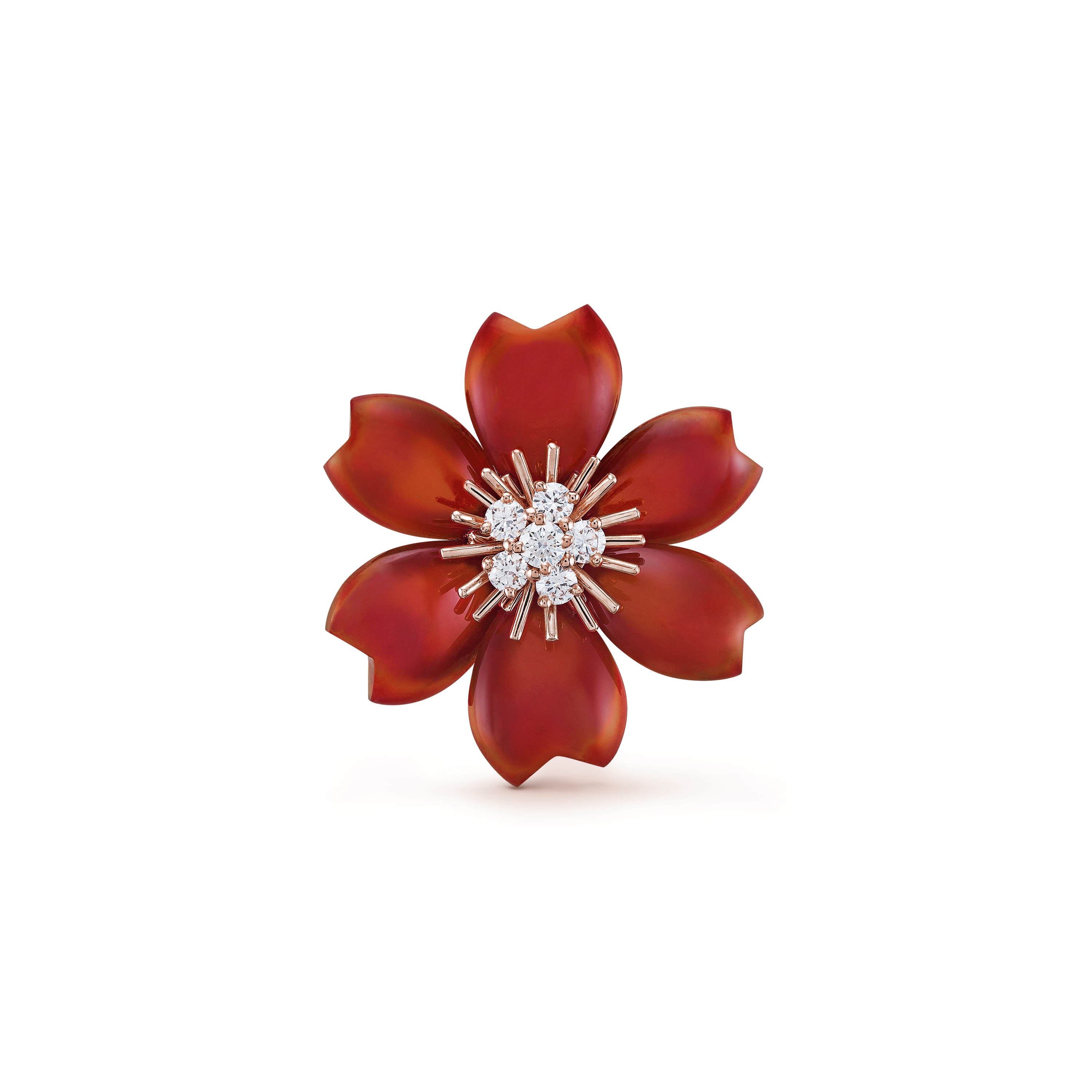 Rose de Noël clip pendant, small model  rose gold