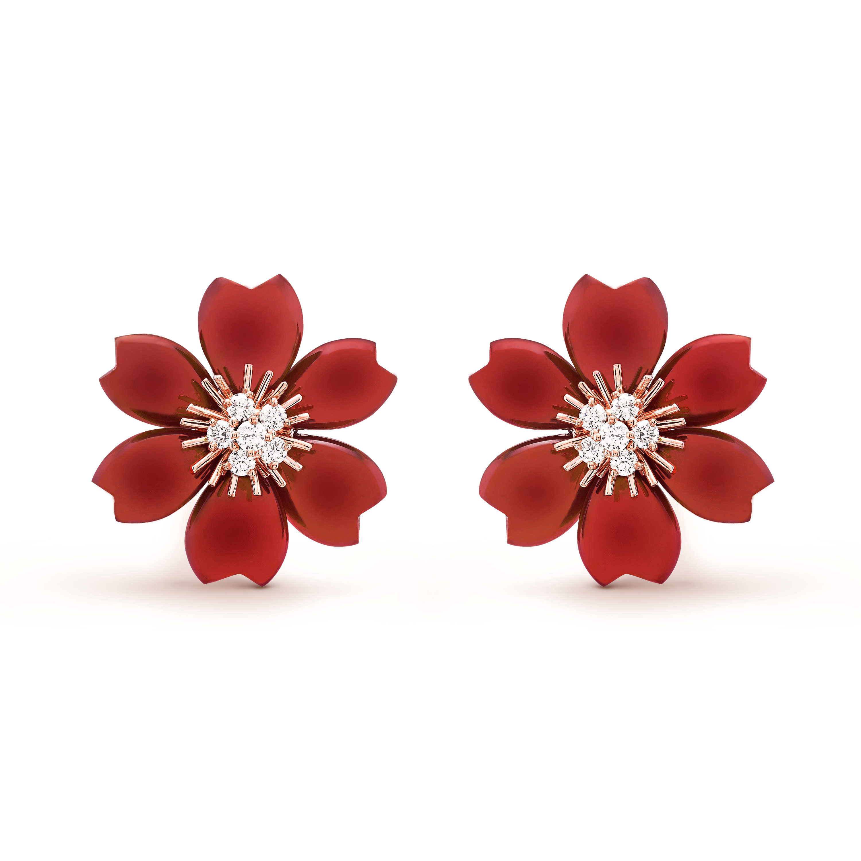 Rose de Noël earrings, small model rose gold