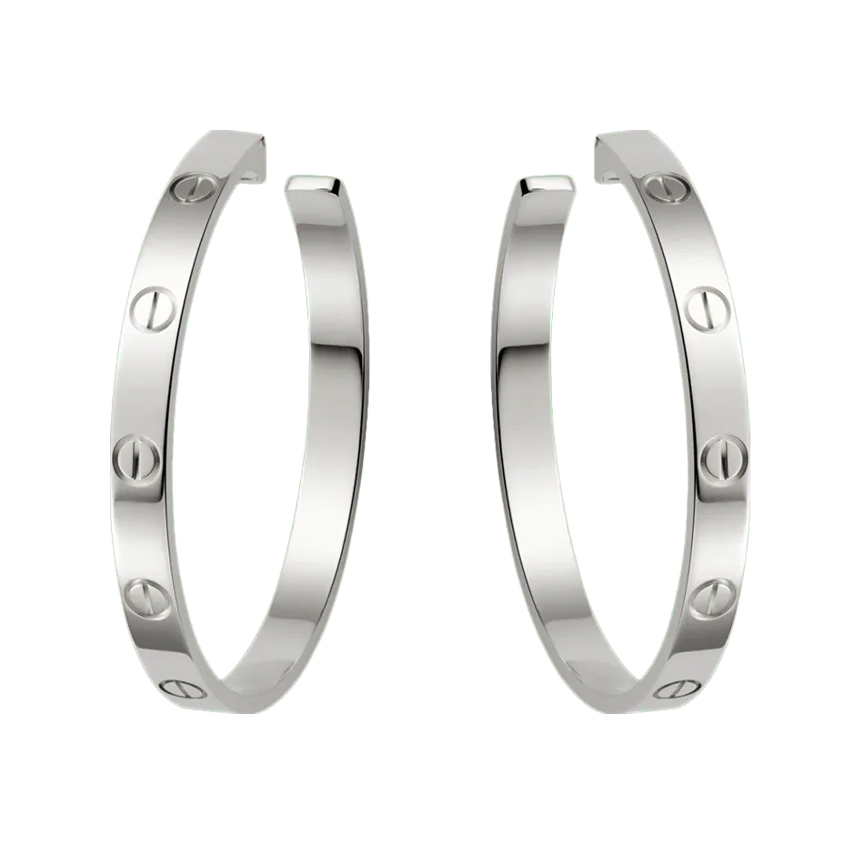 KADIR-LOVE EARRINGS WHITE GOLD big size
