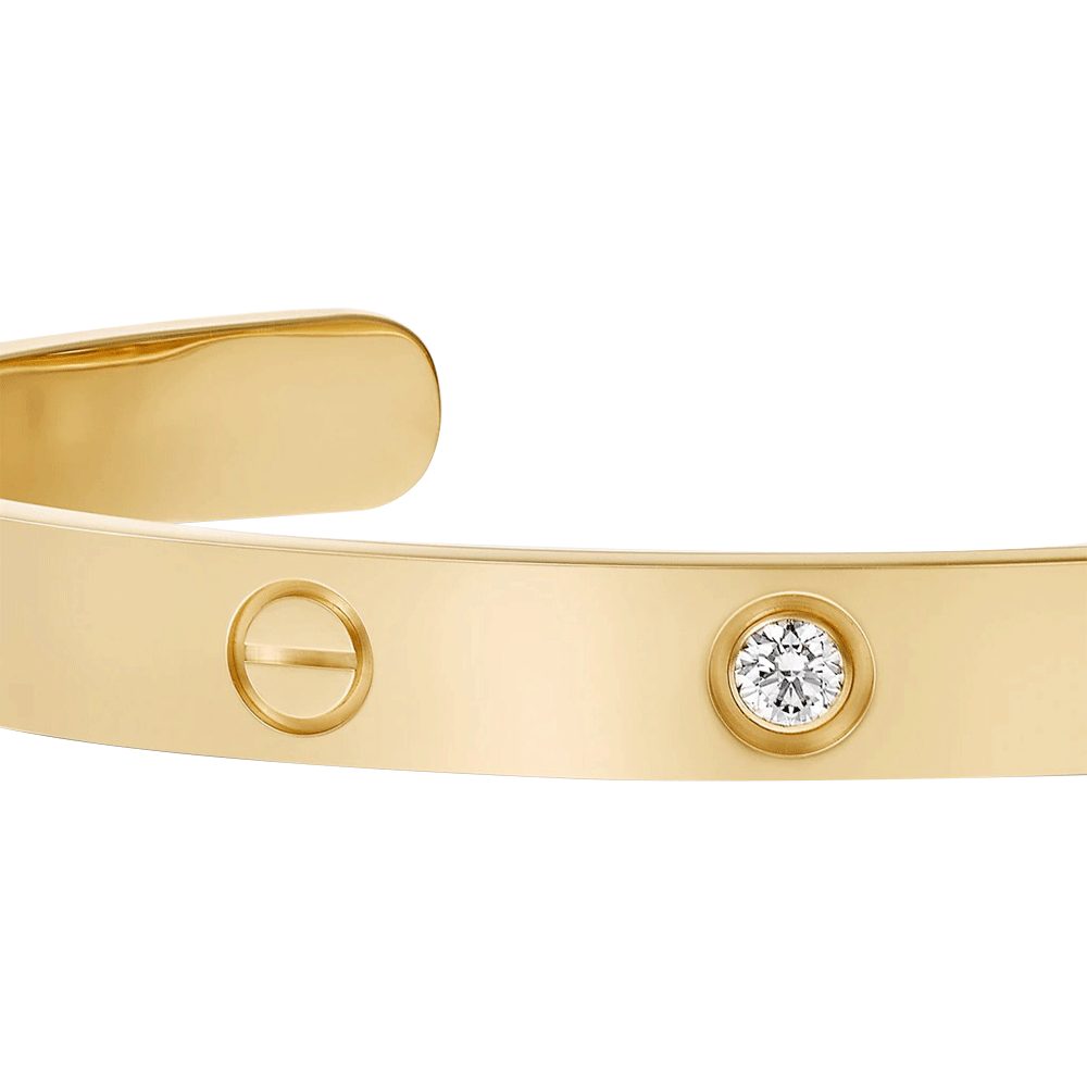 KADIR-LOVE BRACELET 1 DIAMOND YELLOW GOLD, DIAMOND
