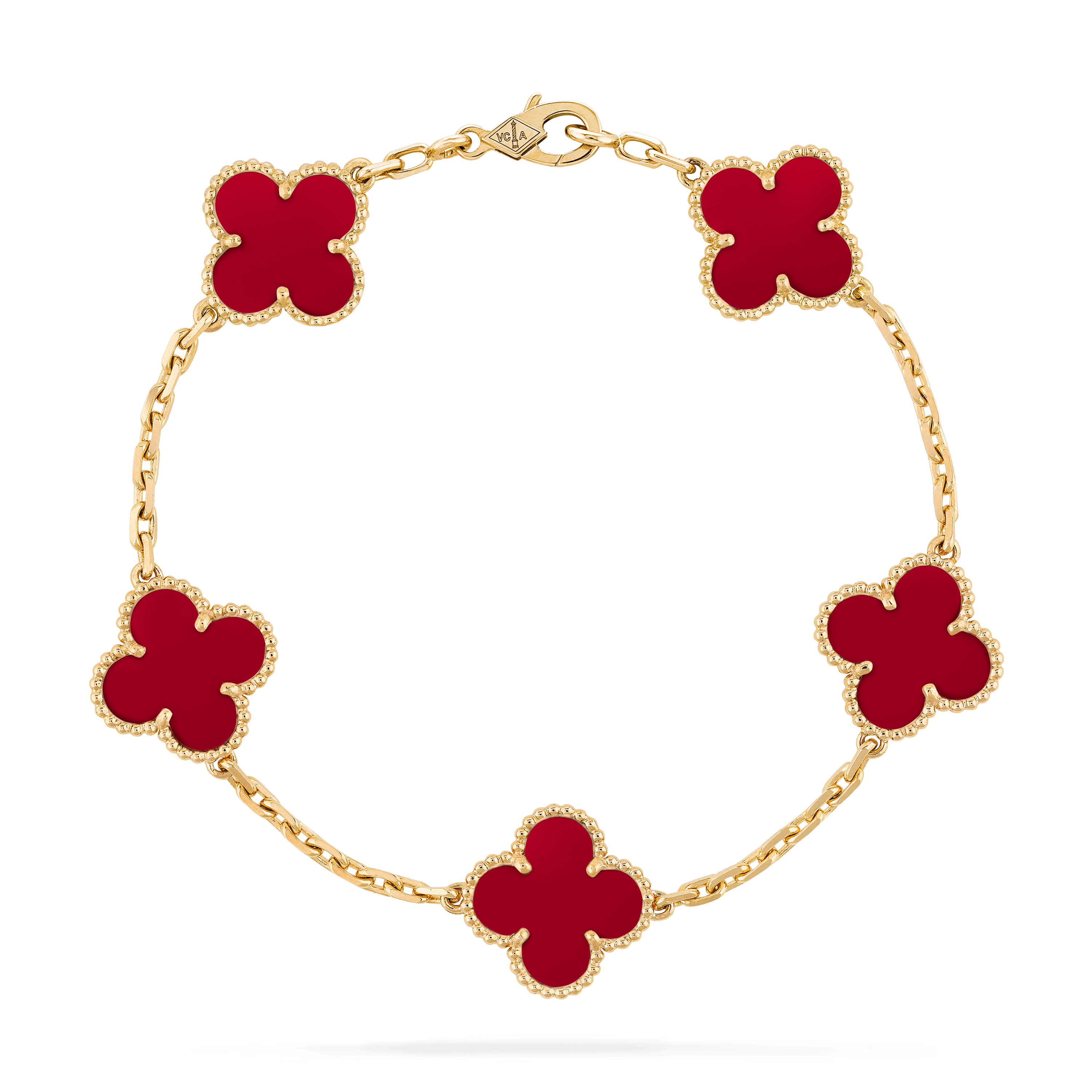 Van Cleef & Arpels Vintage Alhambra Five Motifs Carnelian Bracelet