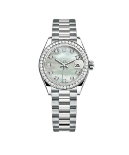 Classic watches LADY-DATEJUST Oyster, 28 mm, white gold and diamonds