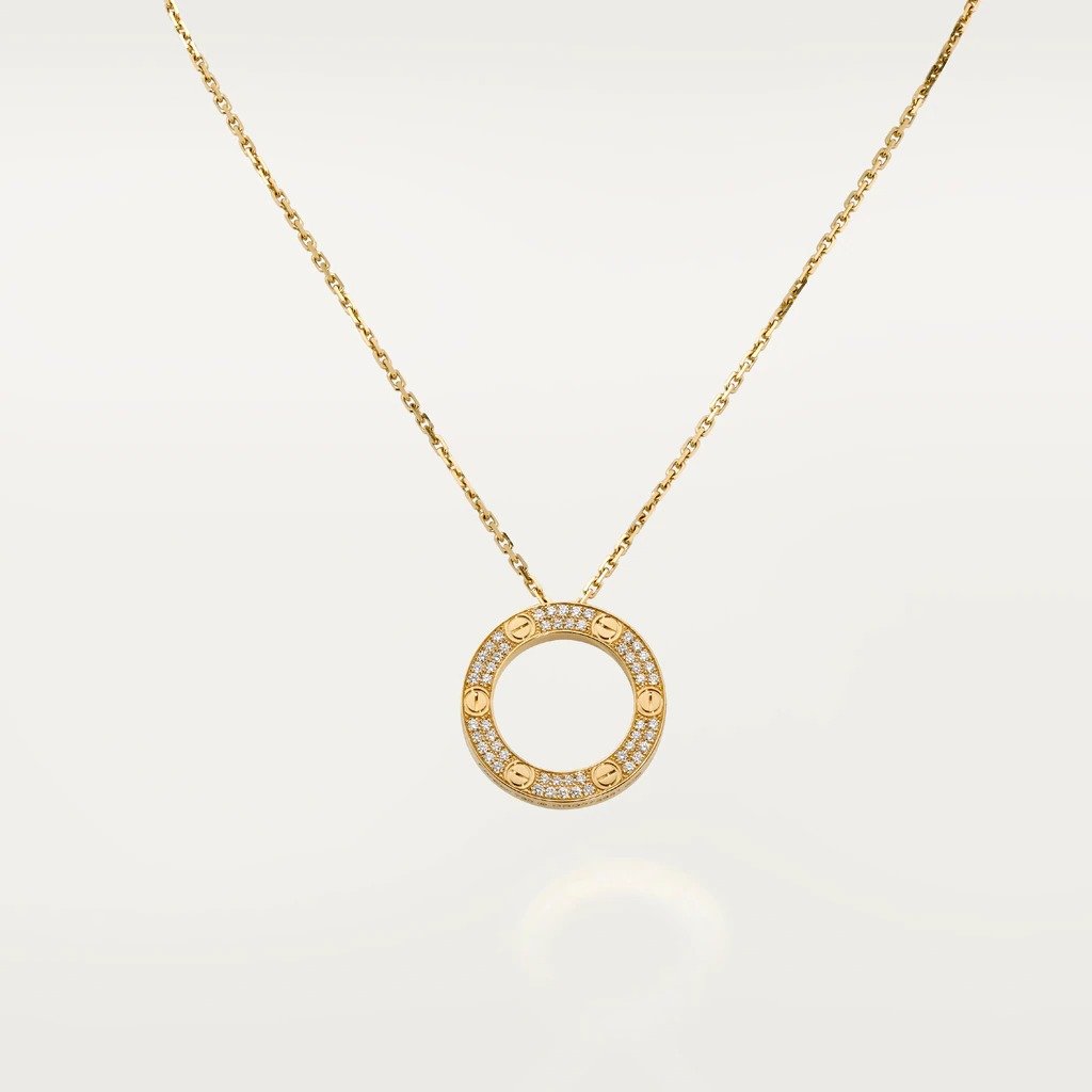 KADIR-LOVE NECKLACE DIAMOND-PAVED YELLOW GOLD, DIAMONDS
