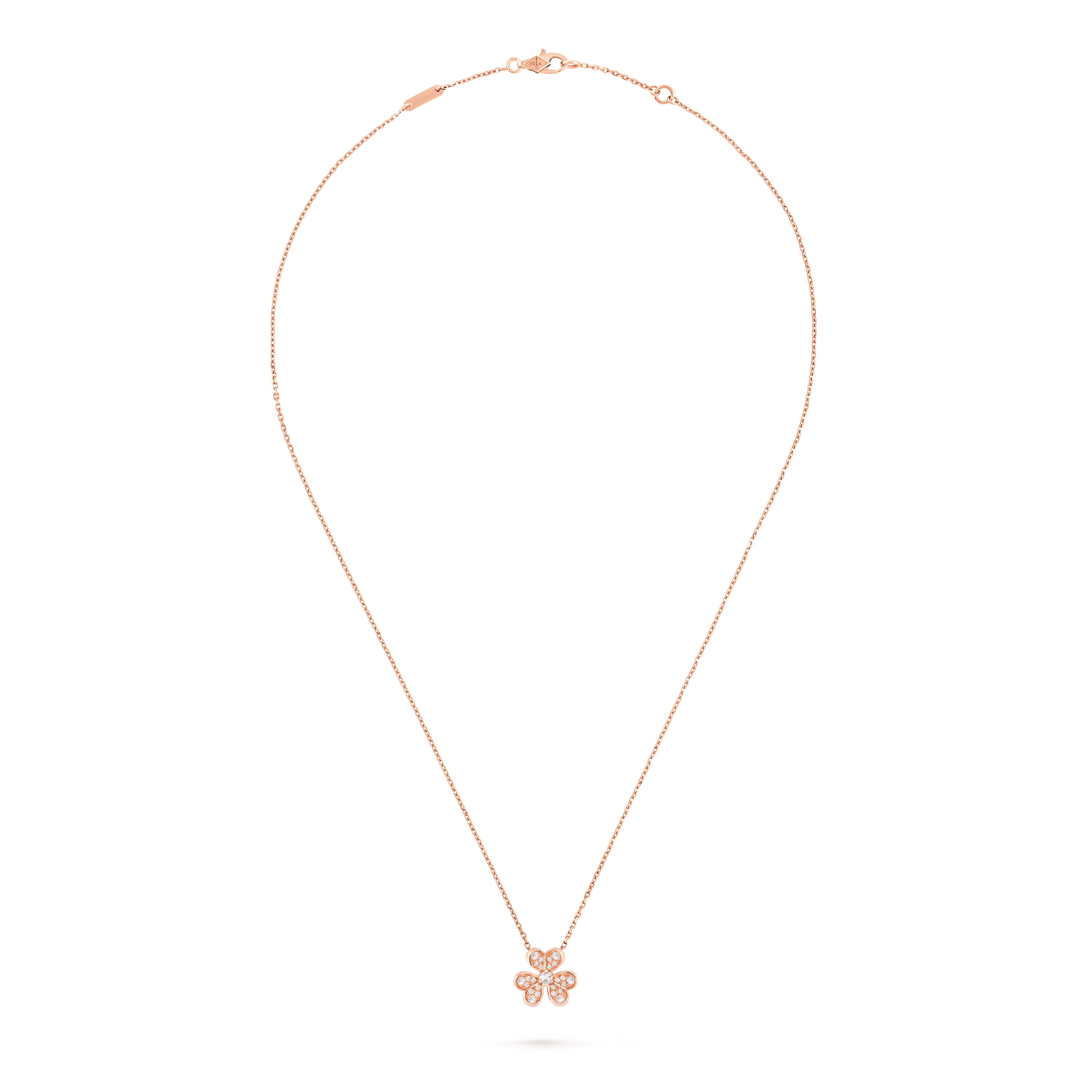 Rose gold three Petal Flower Pendant, mini style