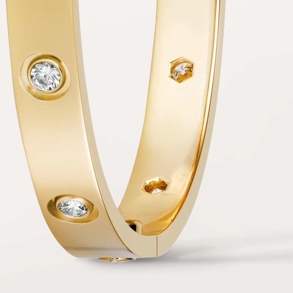 Kadir-LoveAmour Bracelet with 10 CZ, Yellow Gold