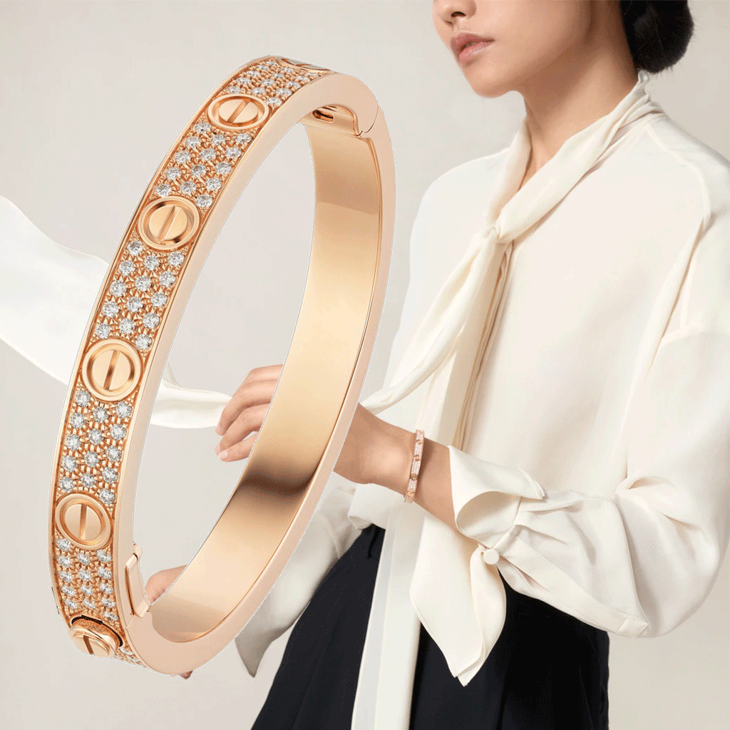 Kadir-LoveAmour Pavé Bracelet, Rose Gold