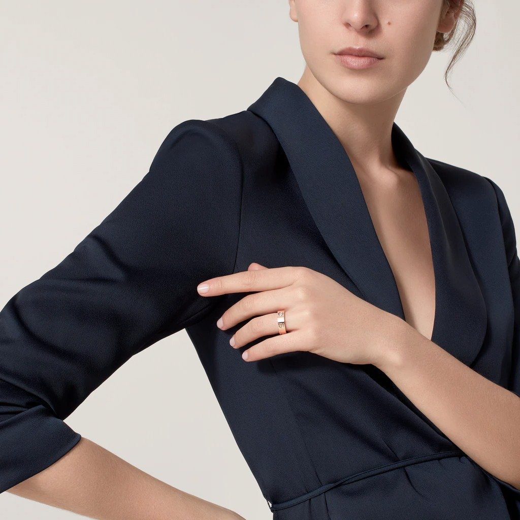 KADIR-LOVE RING 3 DIAMONDS ROSE GOLD, DIAMONDS