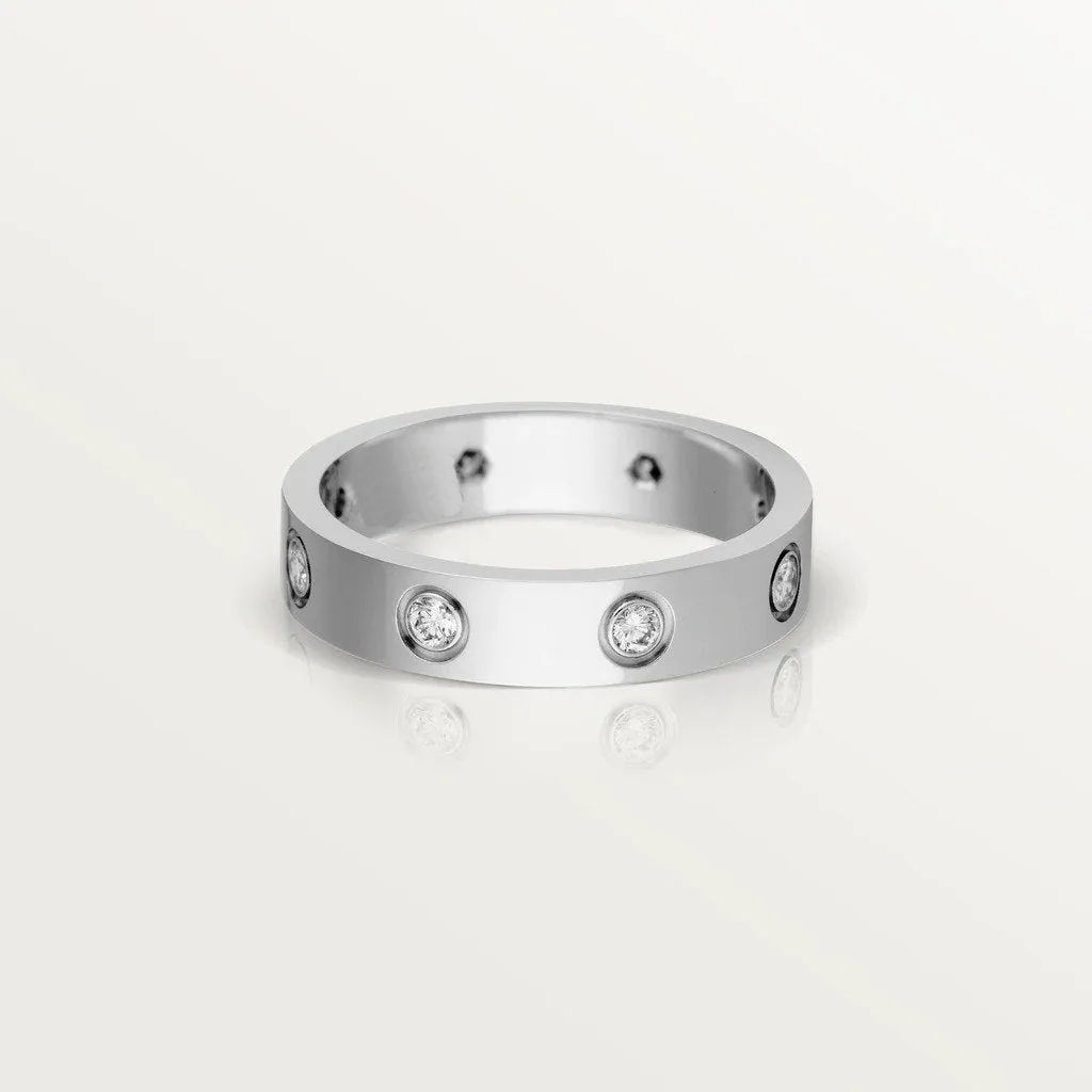 KADIR-LOVE WEDDING BAND, 8 DIAMONDS WHITE GOLD, DIAMONDS