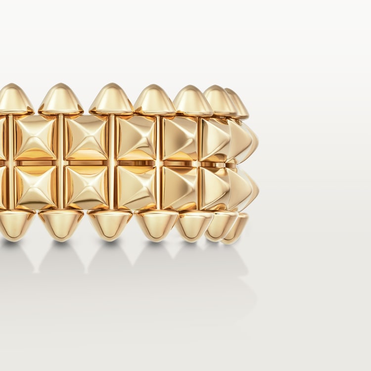 Carty Bullet Ring, Yellow gold, Double Row