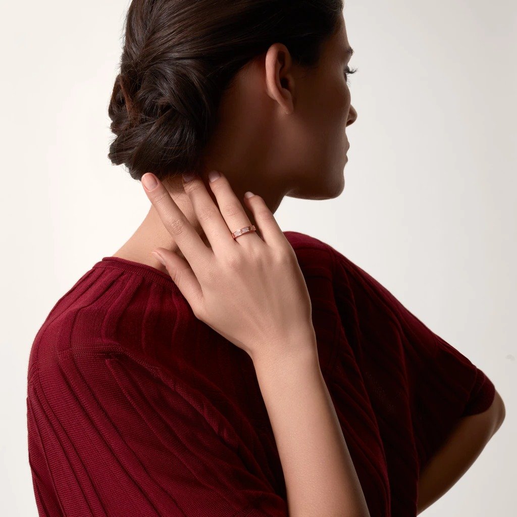 KADIR-LOVE WEDDING BAND, DIAMOND-PAVED ROSE GOLD, DIAMONDS