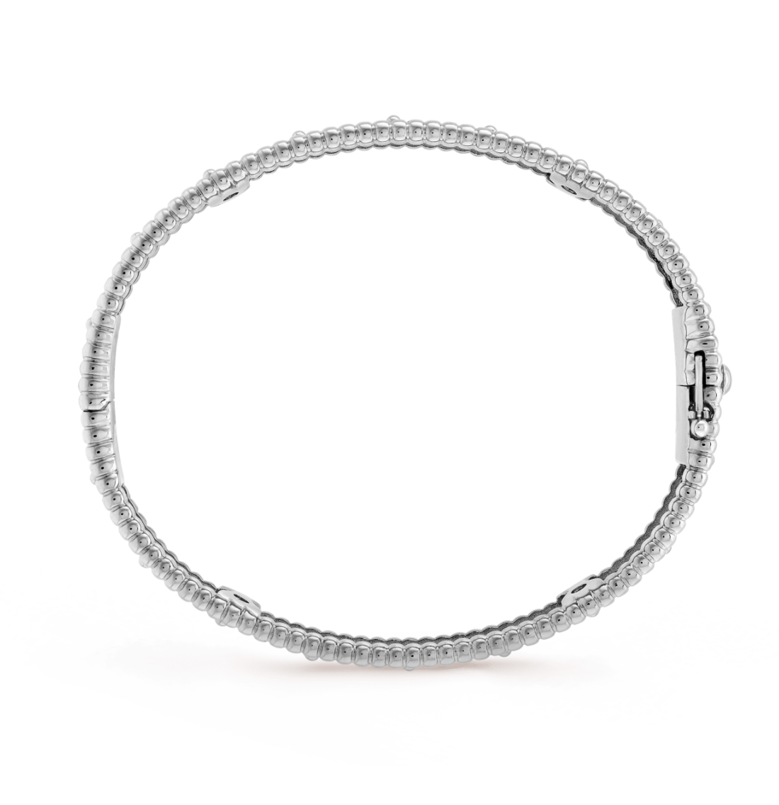 Perlée clovers bracelet, small model White gold, Diamond