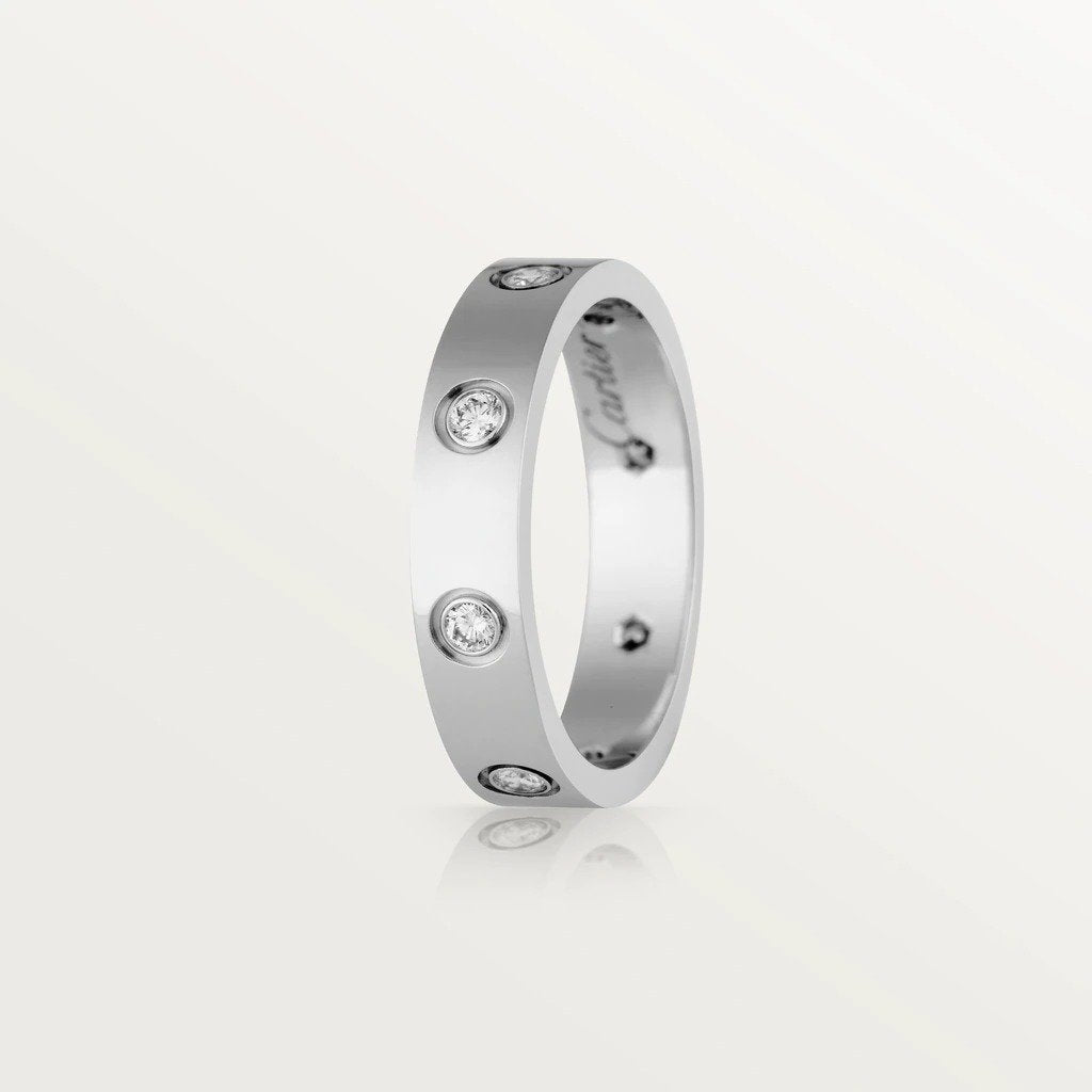 KADIR-LOVE WEDDING BAND, 8 DIAMONDS WHITE GOLD, DIAMONDS